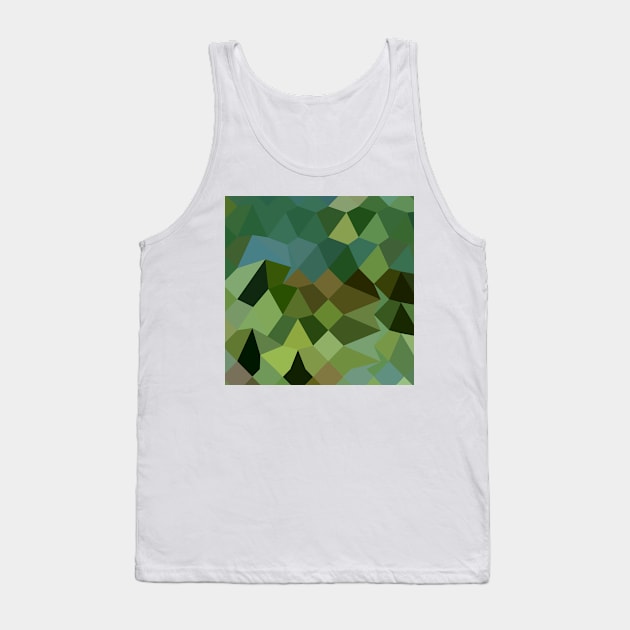 Dark Spring Green Abstract Low Polygon Background Tank Top by retrovectors